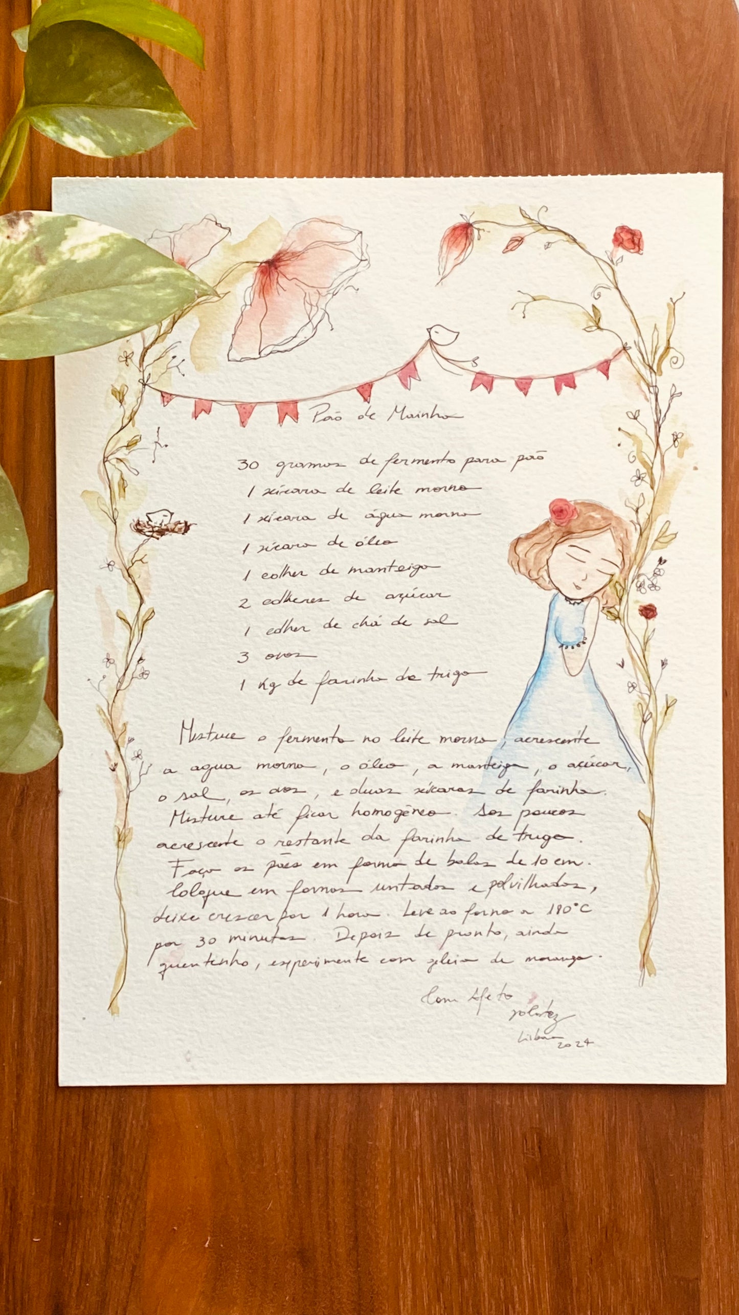Receita ilustrada - Pão de Mainha