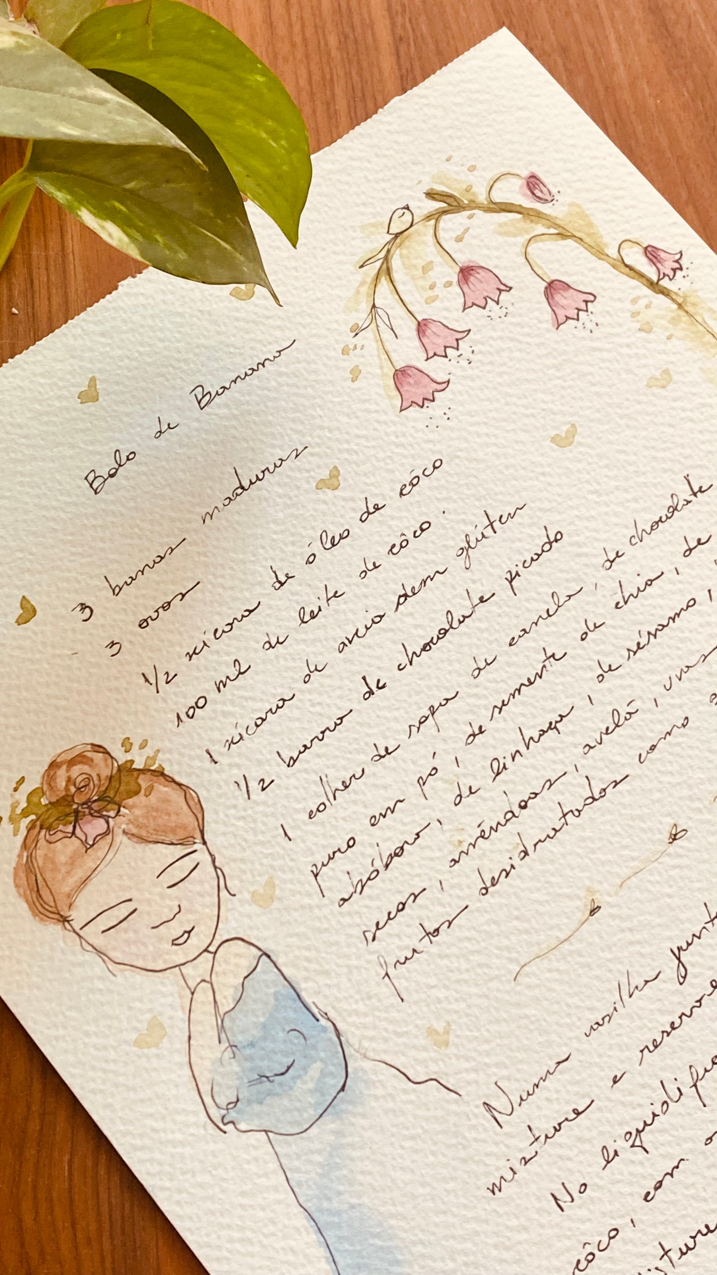 Receita ilustrada- Bolo de Banana