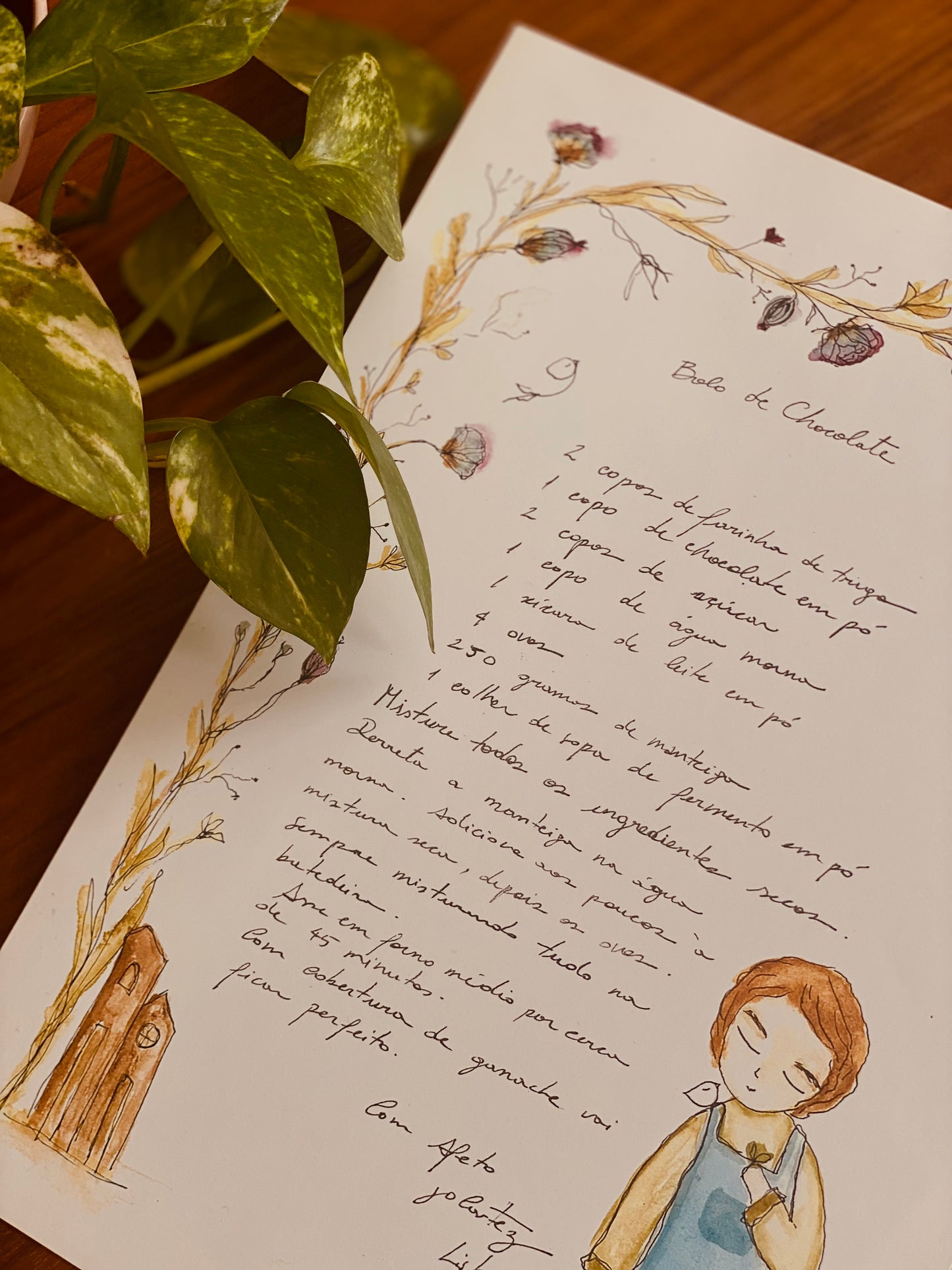 Receita ilustrada - Bolo de Chocolate