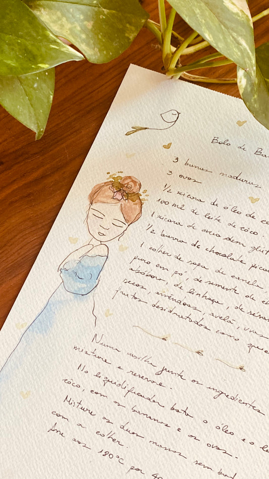 Receita ilustrada- Bolo de Banana