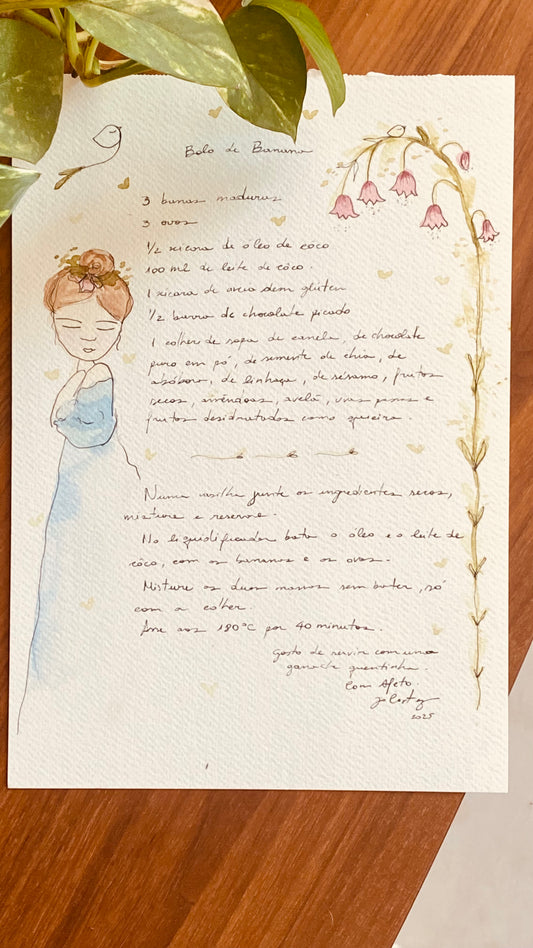 Receita ilustrada- Bolo de Banana